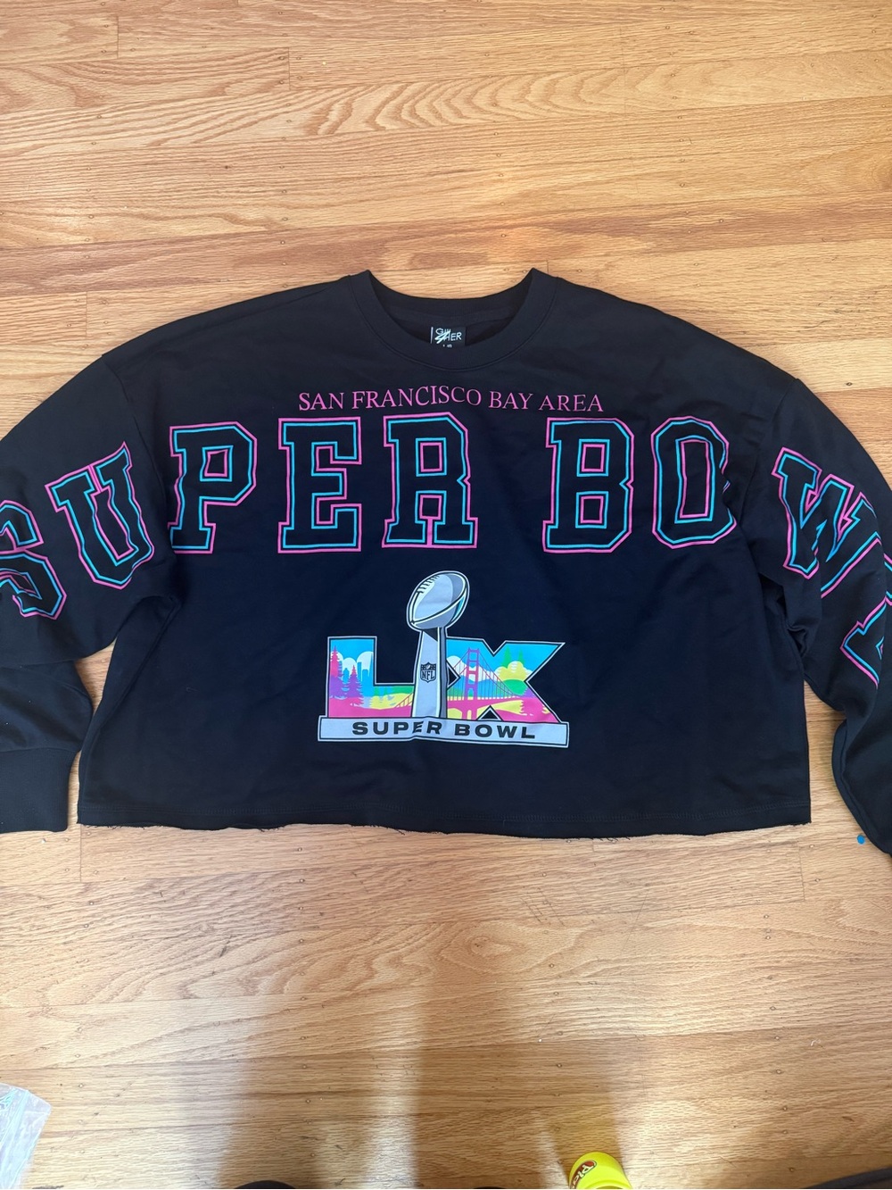 Fanatics Black Super Bowl LIX Crewneck with Multicolor Graphic